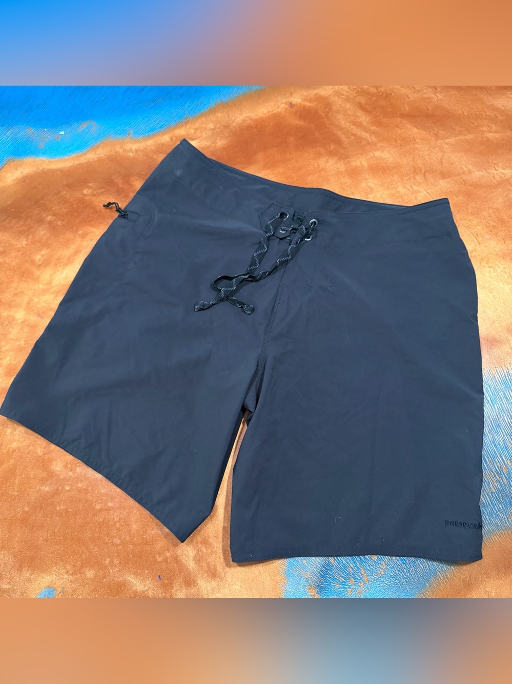 Patagonia 8” Planing Board Shorts Lace-Up Waist size 8 black